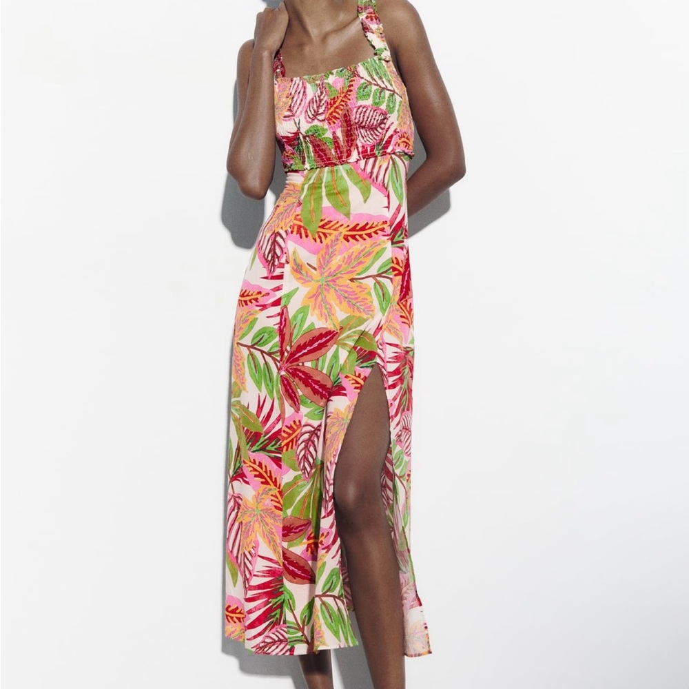 ZARA Floral Midi Dress